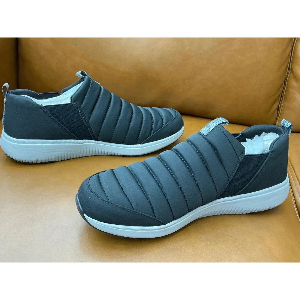 Ryka Pursuit Slip On Women 9.5W Black Quilted Puffer Walking Shoes